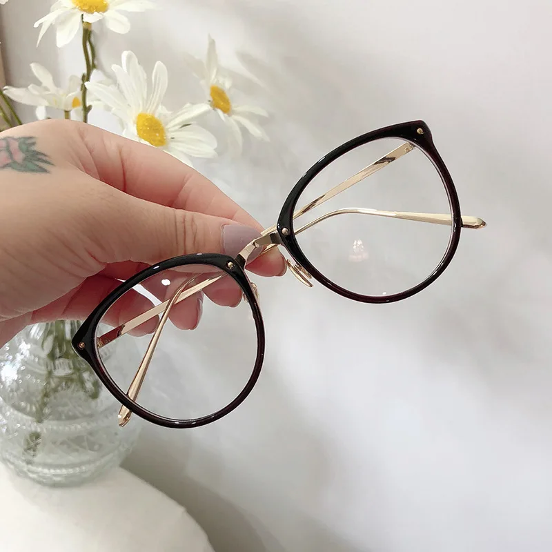 Top Trends: 2022 Optical Glasses Frame Women Men Round Oversized Eyeglasses Frames Metal Spectacles Clear Lenses Glasses Women Shoppable Styles