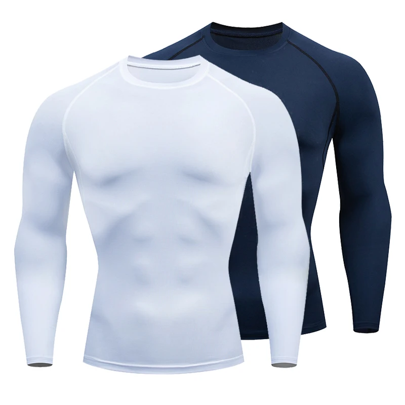 Top Trends: Compression Running Shirts Men Dry Fit Fitness Gym Men's Rashguard T-shirts Football Workout Bodybuilding Stretchy Clothing 2022 Shoppable Styles