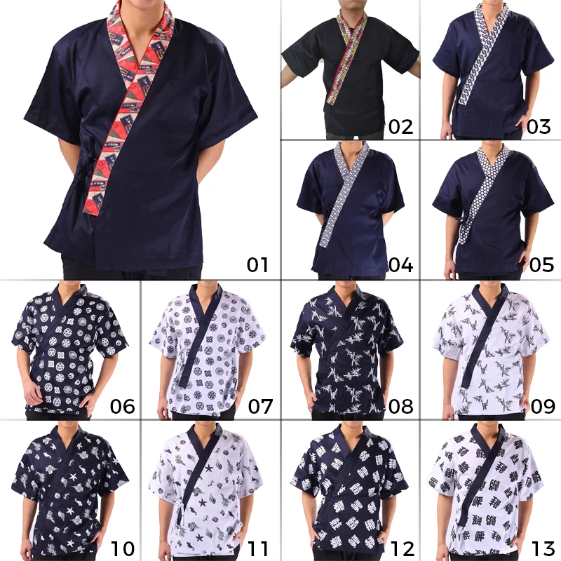 Top Trends: Sushi Restaurant Work Wear Shirts Chef Uniforms Food Service Print Short Sleeve Tops Japanese Style Kitchen Cook Chef Jackets Shoppable Styles