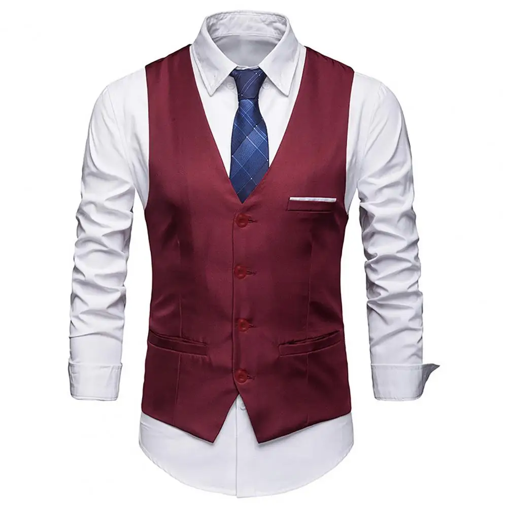 Top Trends: New Men's Suit Vest Solid Color Korean Style Groomsmen Dress Vest Men's Casual Business Slim West Vest Shoppable Styles