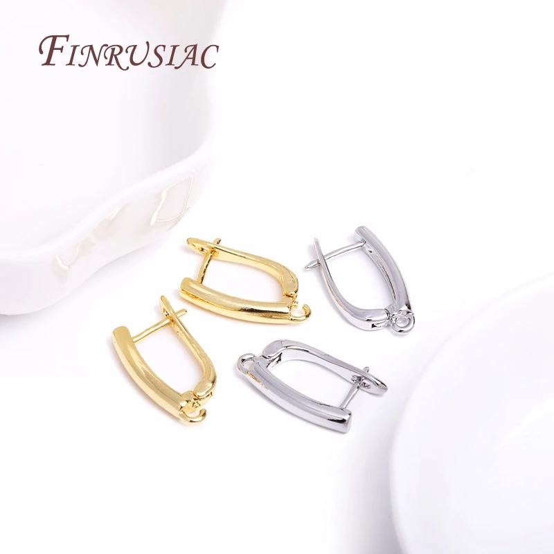 Top Trends: Wholesale 18K Real Gold Plated Anti-Allergy Basic Earwires Fastener Earring Hooks For Woman Jewelry Making Supplies Accessories Shoppable Styles - Image 3