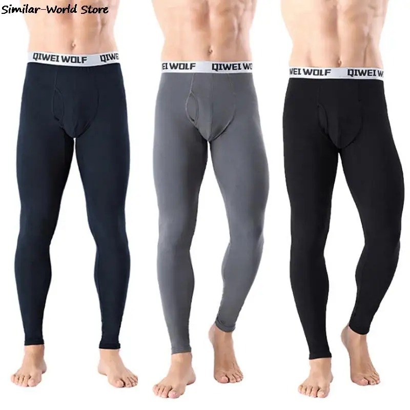 Top Trends: Autumn And Winter Men Thermal Underwear Warm Bottom Long Pants Leggings Cotton Normally Thermal Underwear Shoppable Styles