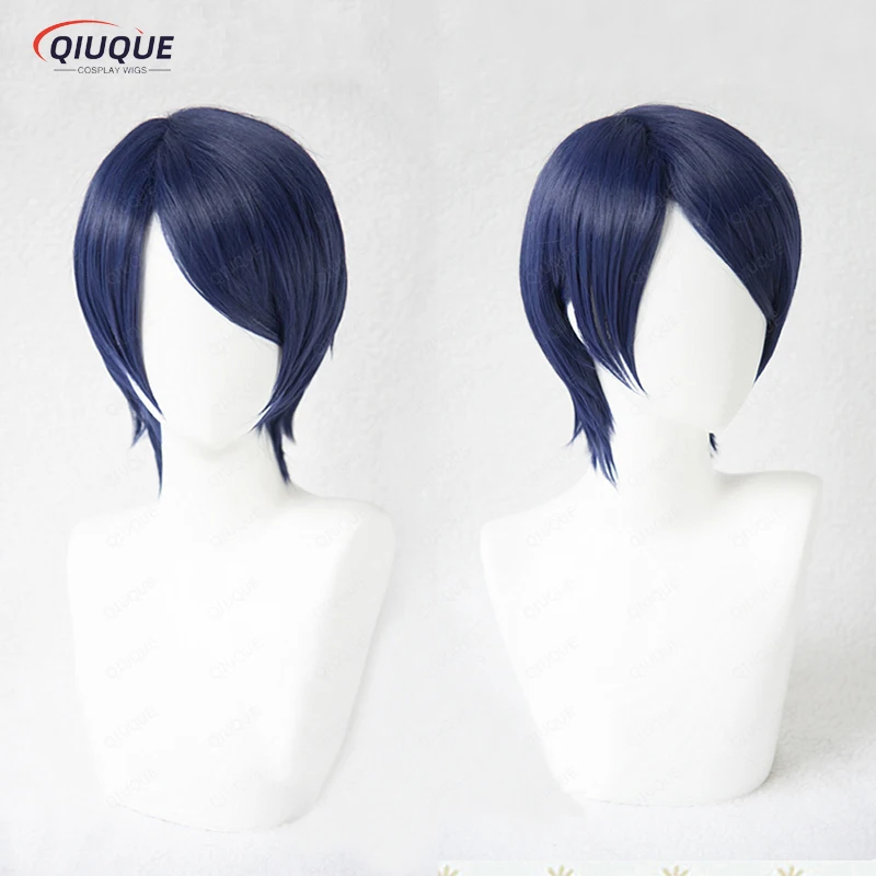 Top Trends: P5 Persona 5 Yusuke Kitagawa Short Mixed Blue Cos Hair Heat Resistance Cosplay Costume Wig + Free Wig Cap Shoppable Styles