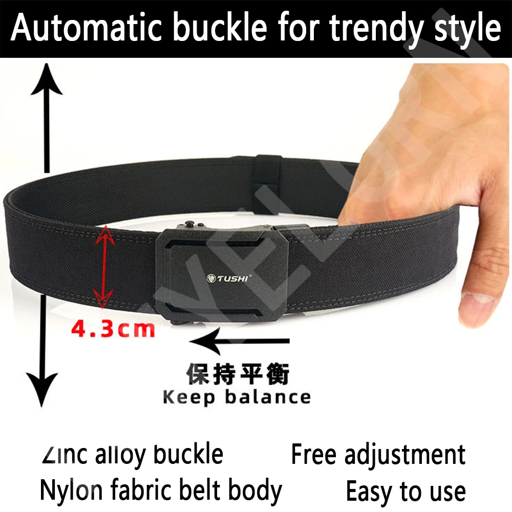 Top Trends: New 4.3cm Men Outdoor Hunting Metal Tactical Belt Multi-function Alloy Buckle High Quality Marine Corps Canvas Hanging Gun Belt Shoppable Styles - Image 6