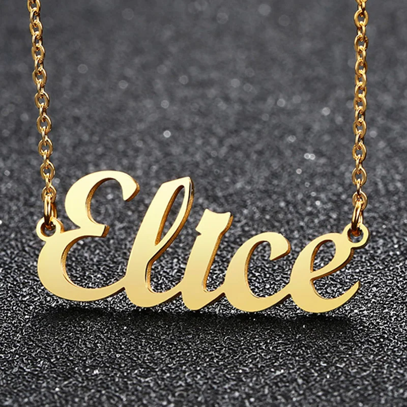 Top Trends: Vnox Custom Name Necklace Personalized Customized Nameplate Pendant For Women Gold Color Shoppable Styles