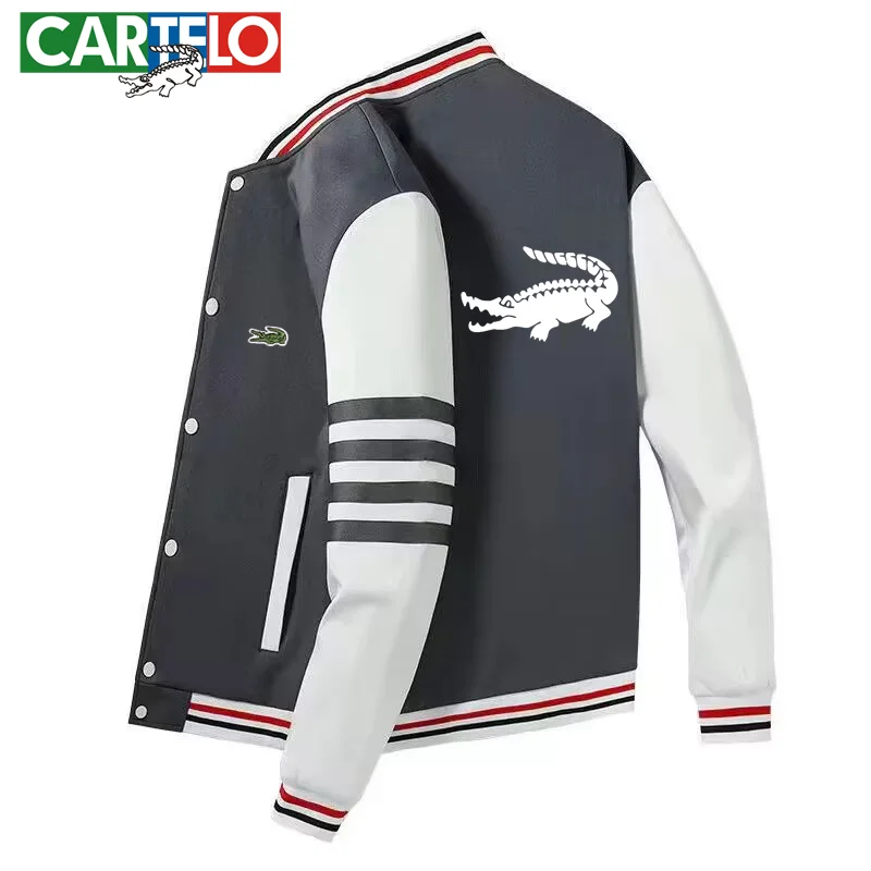 Top Trends: CARTELO Brand Spring And Autumn New Men&#039;s And Women&#039;s Track Jacket Fashion Casual Button Mock Neck Embroidery And Print Jacket Shoppable Styles