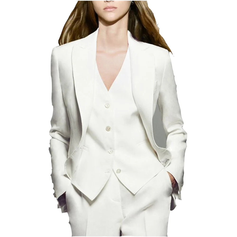 Top Trends: White Women Suits 3 Piece Women PantSuits OL Women&#039;s Summer Suit Women Blazer Jacket &amp; Trousers &amp; Vest Suit For Women Set Shoppable Styles