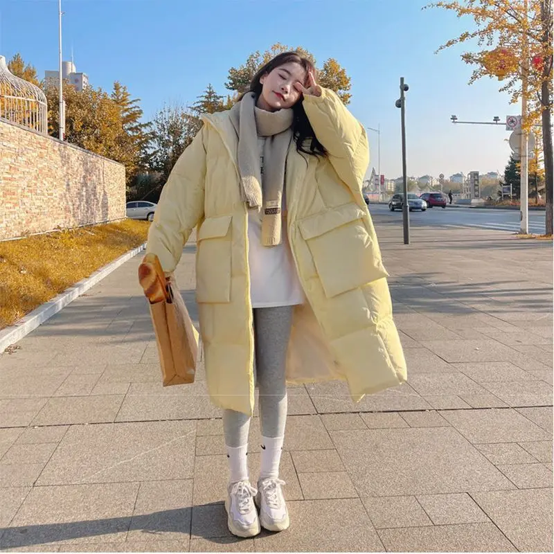 Top Trends: 2023 New Winter Coat Women Puffer Jacket Long Sleeved Overcoat Warm Parka Large Size Korean Fashion Coats Down Cotton Jacket Shoppable Styles