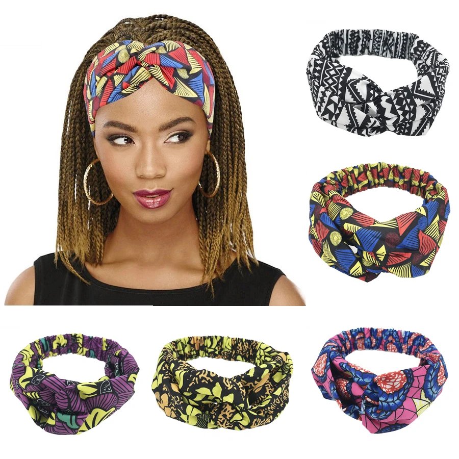 Top Trends: New Style African Printed Stretch Cotton Headband, Women's Sports Elastic Turban Scarf, Ladies Bandage Headgear Hair Accessories Shoppable Styles