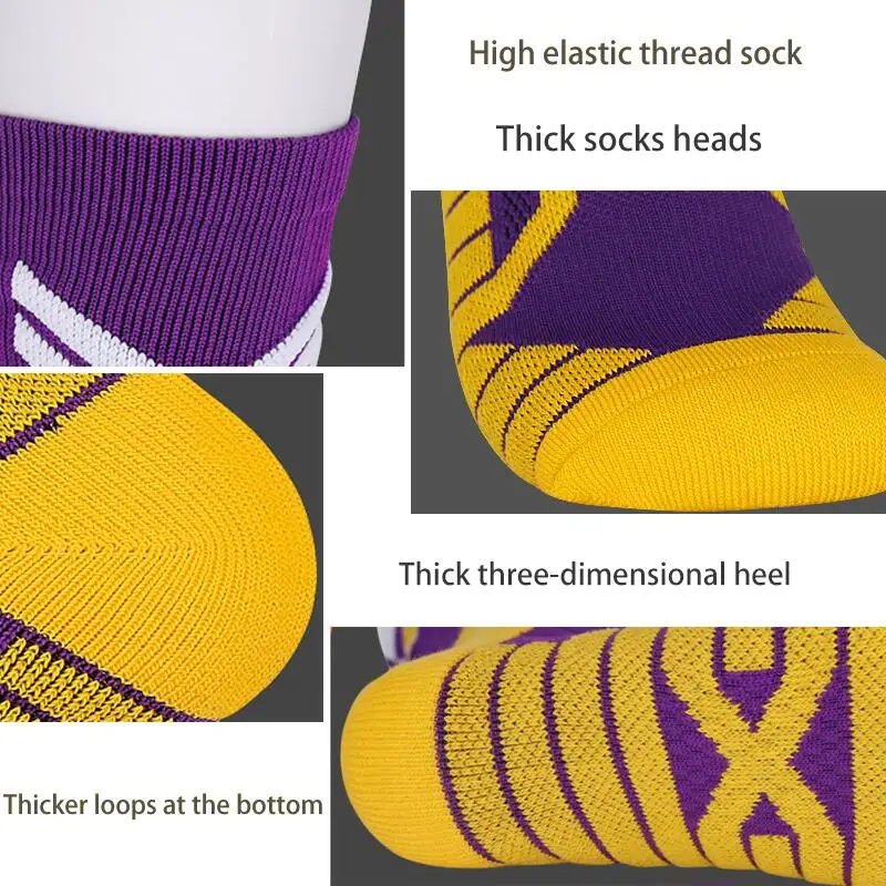 Top Trends: 5 Pairs Middle Tube Basketball Socks Adult Thick Bottom Sports Socks Non-slip Basketball Player Number Sport Crew Towel Socks Shoppable Styles - Image 4