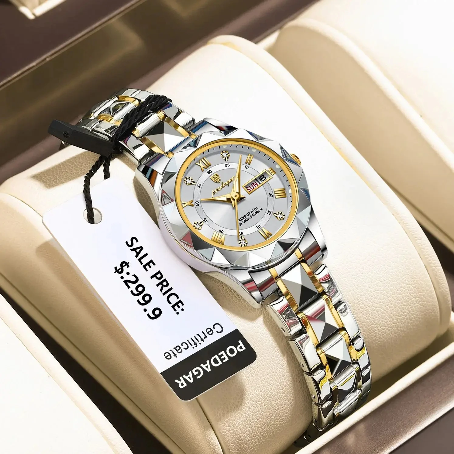 Top Trends: 2024 New Fashion Watch High Quality Waterproof Diamond Luminous Wristwatch Stainless Steel Woman Quartz Watches Casual Clock Shoppable Styles