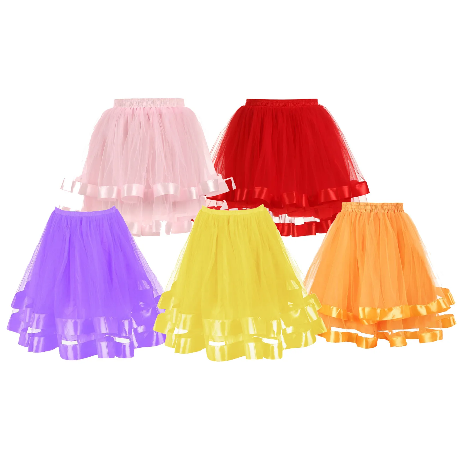 Top Trends: Women Petticoat Underskirt Layered Tulle Ballet Dance Pettiskirts Swing Tutu Princess Skirt Hippy Cosplay Cute Party Puffy Skirt Shoppable Styles