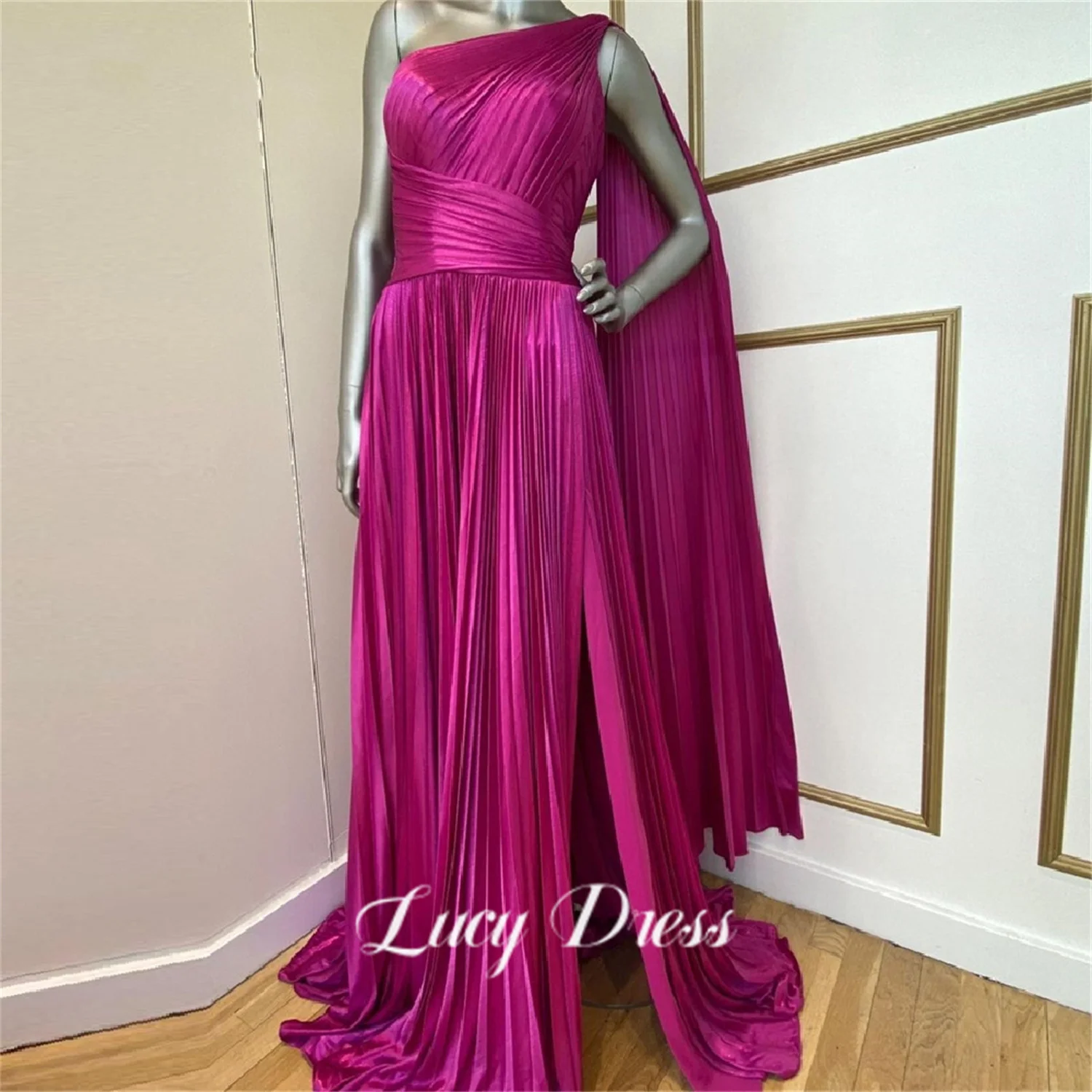 Top Trends: Lucy Side Slit Ball Gown Shawl Party Dress Women Elegant Luxury Evening Rose Red Cocktail Dresses Sharon Happy Wedding Guest Shoppable Styles