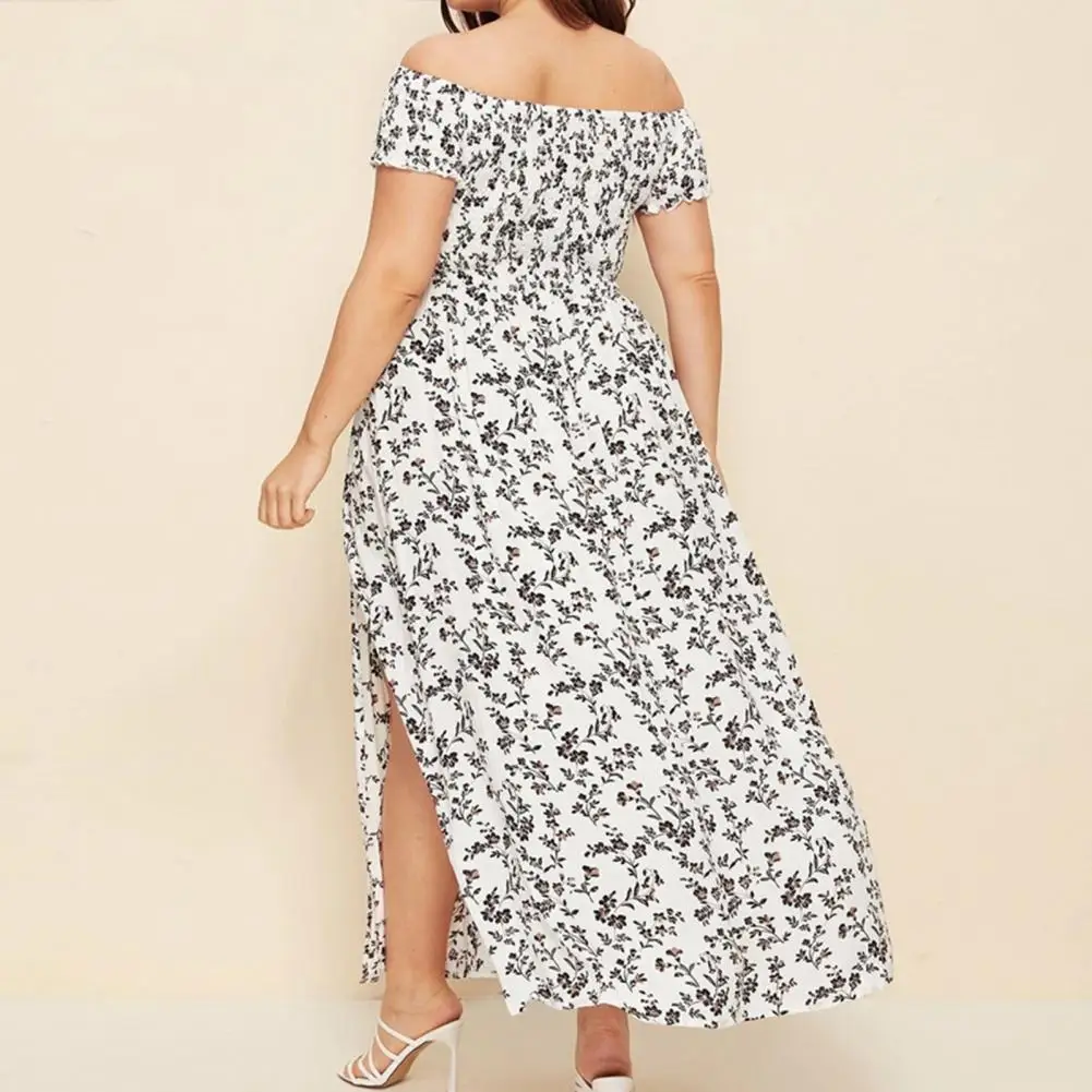 Top Trends: Plus Size Maxi Dress Elastic Chest Wrapped Fine Sewing Long Dress Bohemia Style Off Shoulder Long Dress Shoppable Styles - Image 2