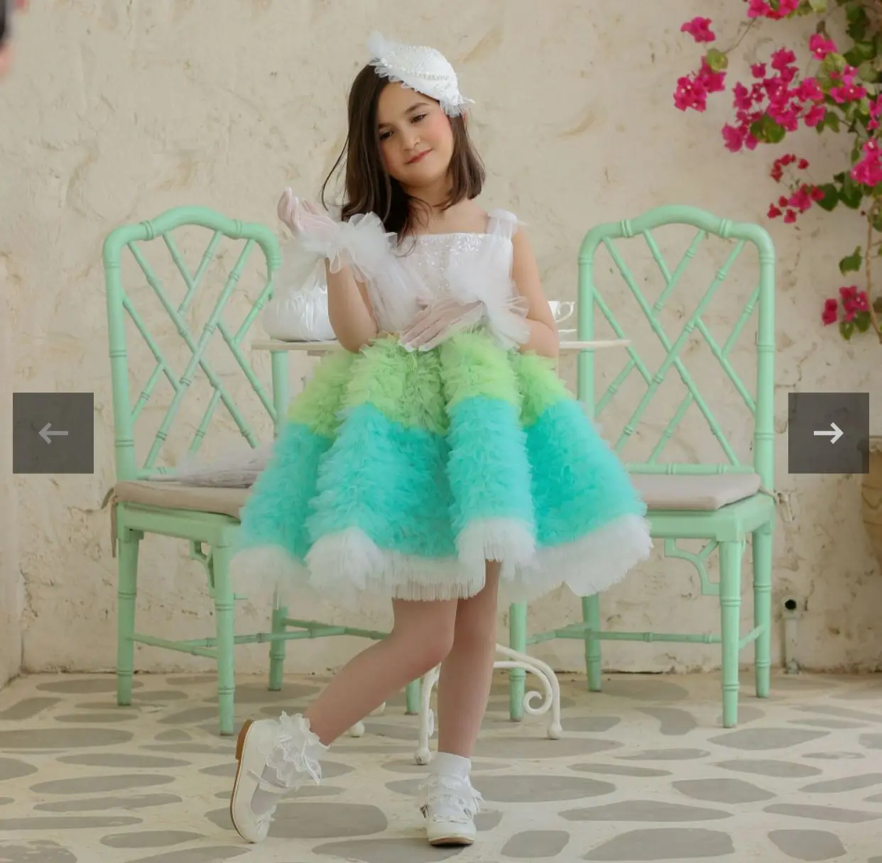 Top Trends: Charming White Communion Dresses Girls Tutu Tiered Flower Girl Dresses Sleeveless Spaghetti Strap فساتين اطفال للعيد 2023 Summer Shoppable Styles