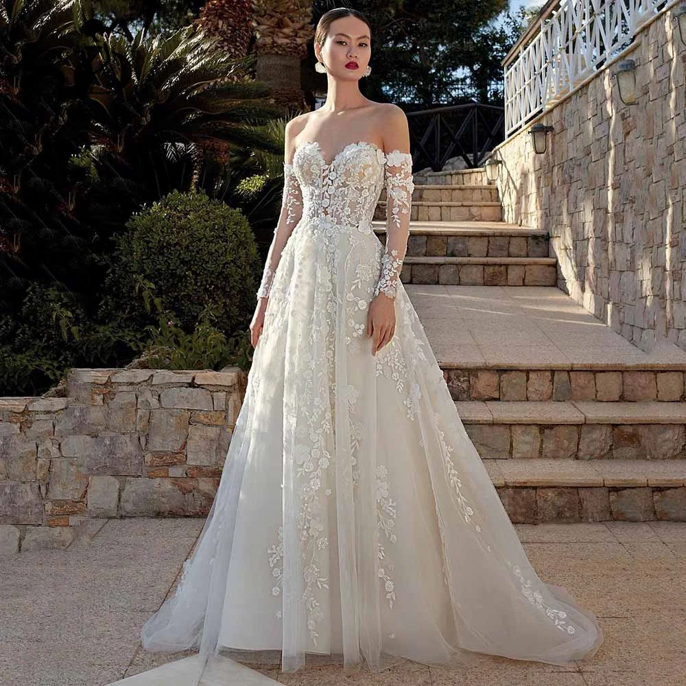 Top Trends: SoDigne A Line Wedding Dresses 2023 Detachable Sleeves Bride Dress Floral Lace Women Bridal Gowns Vestido De Novia Plus Size Shoppable Styles