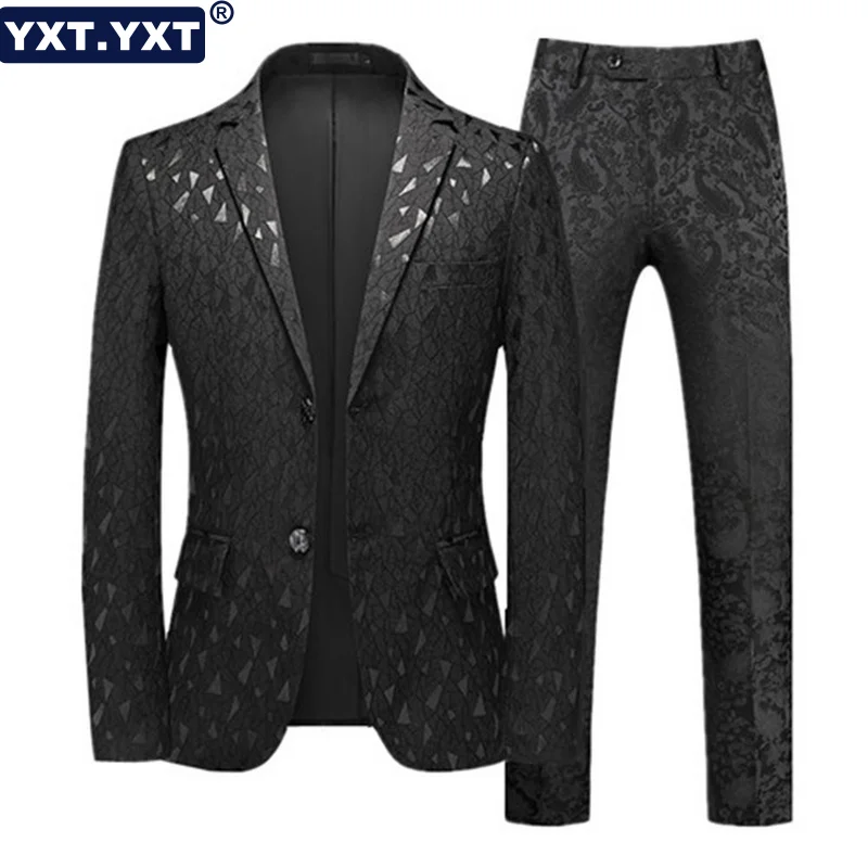 Top Trends: Elegant Male Suit 2023 New In Men&#039;s Jacquard Suit Classic Jacket Pants 2 Pieces Sets Formal Party Business Wedding Male Suits Shoppable Styles