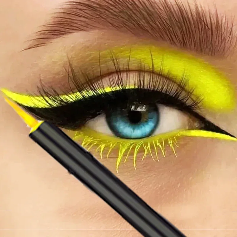 Top Trends: Yellow Liquid Eyeliner Pencil Waterproof Lasting Quick-Dry No Blooming Colorful Blue Pink Eye Liner Pen Makeup Cosmetics Tools Shoppable Styles