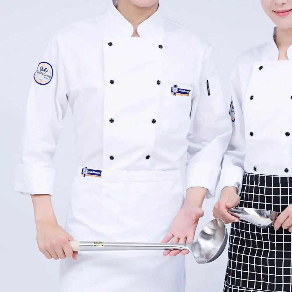 Top Trends: Soft Chef Top Long Sleeve Colorfast Plus Size Long Sleeves Cook Uniform Stand Collar Cook Uniform Chef Clothes Shoppable Styles