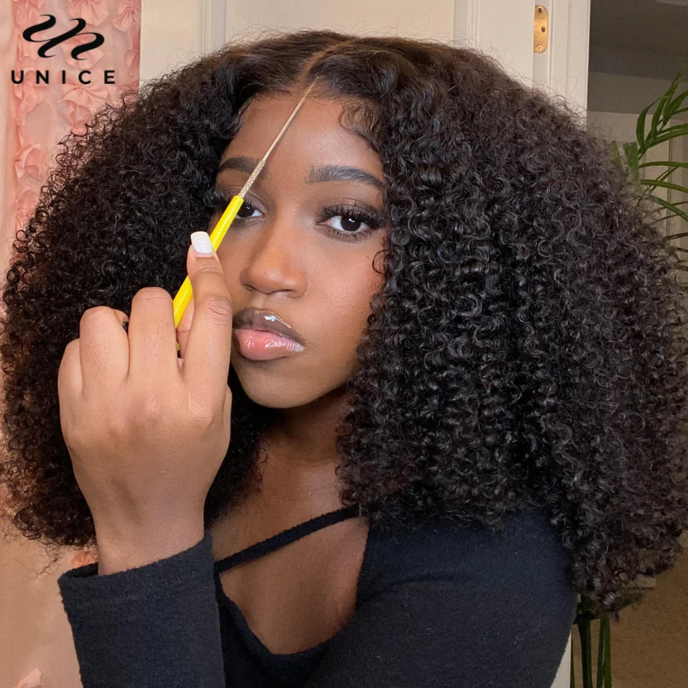 Top Trends: 7x5 Bleached Knots Wear Go Glueless Wig Kinky Curly Human Hair Wig Preplucked Pre-Cut Lace Closure Wig Best Wigs For Beginners Shoppable Styles