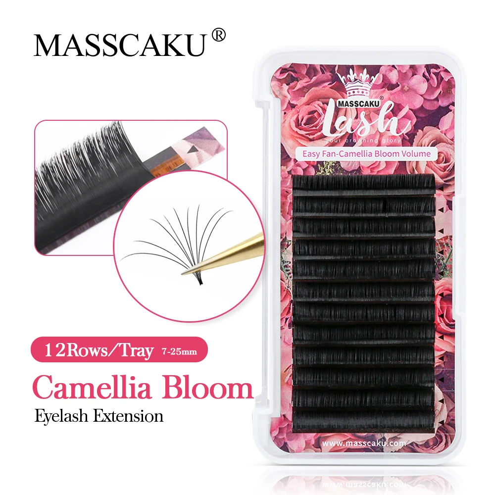 Top Trends: Hot Selling Masscaku 0.05 / 0.07 / 0.10 C D Curl Easy Fanning Camellia Lashes Volume Mega Eyelashes Extension Blooming Eyelashes Shoppable Styles