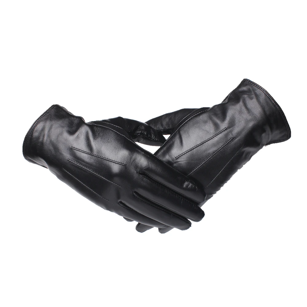 Top Trends: Gours Genuine Leather Gloves For Men Fashion Brand Black Goatskin Finger Gloves Driving Warm In Thick Winter New Arrival GSM043 Shoppable Styles