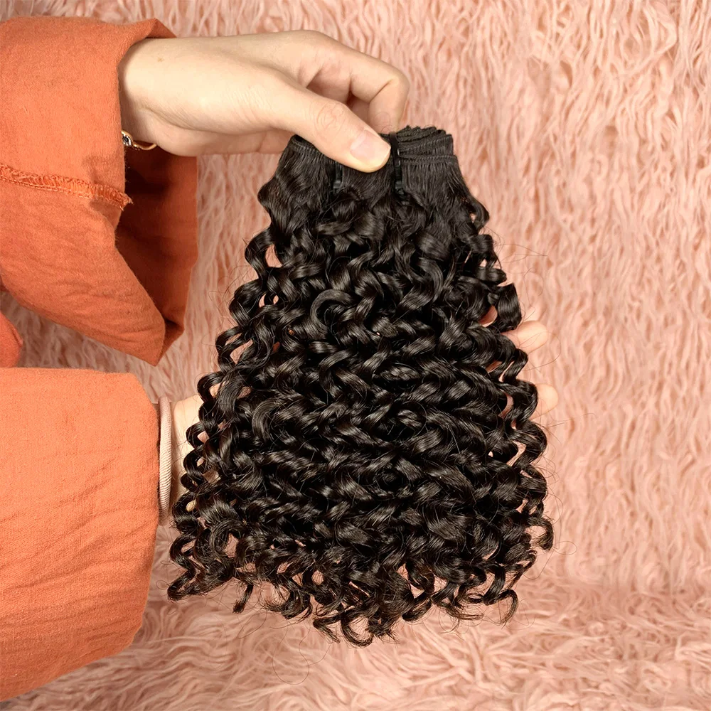 Top Trends: Malaysia Super Double Drawn Raw Human Hair Bundles 10A Small Spirals Curly Bundles Human Hair Pixie Curls Weave Hair Extension Shoppable Styles