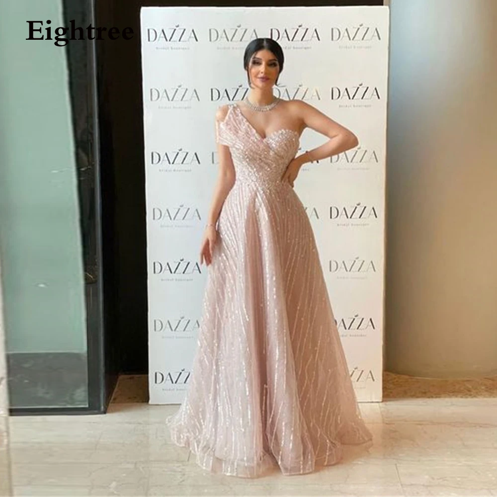 Top Trends: Eightree Pink Luxury Evening Dresses Sequined Strapless Tulle Long A Line Formal Party Dresses Dresses For Women 2023 Shoppable Styles