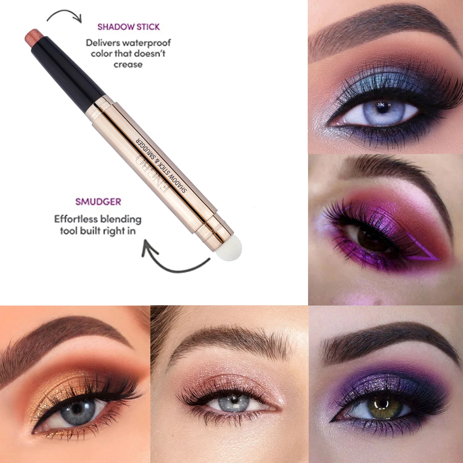 Top Trends: Eye Shadow Pencil Double Head Eye Shadow And Brush Pearl Matt Glitter Shimmer Highlighter Eyeliner Pen Makeup Cosmetics Shoppable Styles