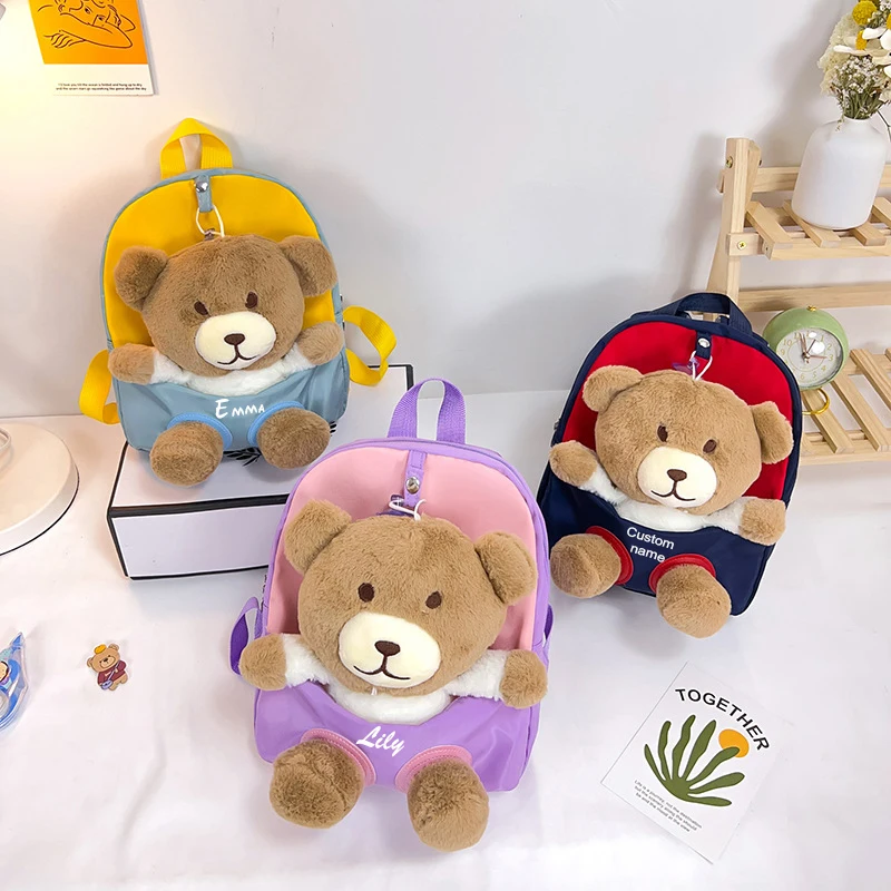 Top Trends: Personalised Name Teddy Bear Stuffed Animal Backpack Toys Toddler Toys Boys Kids Small Plush Mini Teddy Bears Preschool Backpack Shoppable Styles