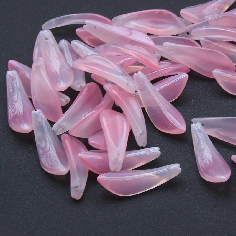 Top Trends: 10pcs Leaf Petal Shape 9x25mm Handmade Lampwork Glass Loose Pendants Beads For Jewelry Making DIY Crafts Findings Shoppable Styles - Image 4