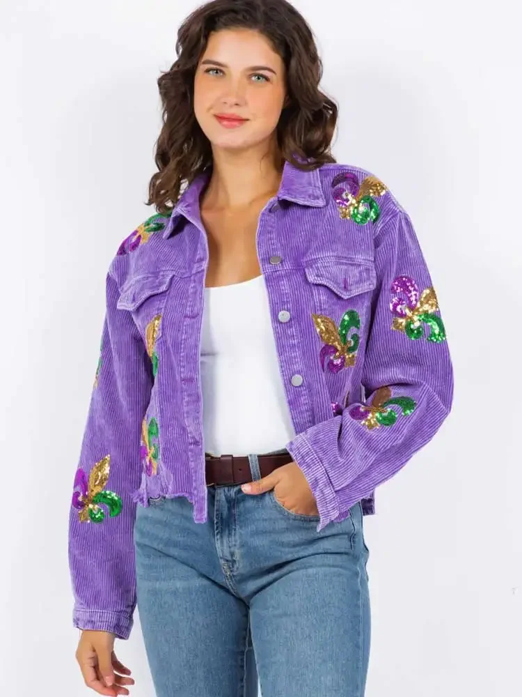 Top Trends: Mardi Gras Sequined Jacket Mixed Print Cartoon Sweatshirt Shoppable Styles