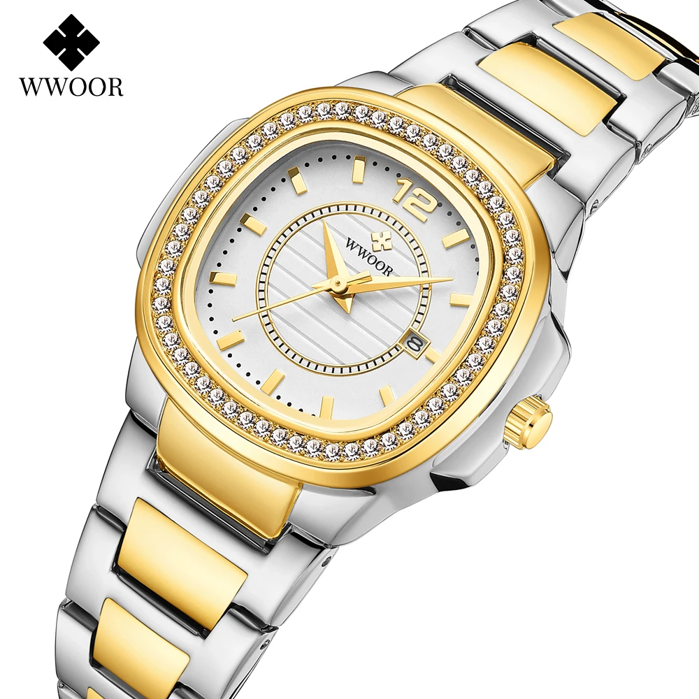 Top Trends: WWOOR Women Watches 2023 Fashion Diamond Bracelet Watch Luxury Brand Gold Ladies Quartz Wrist Watch Gifts For Women Montre Femme Shoppable Styles