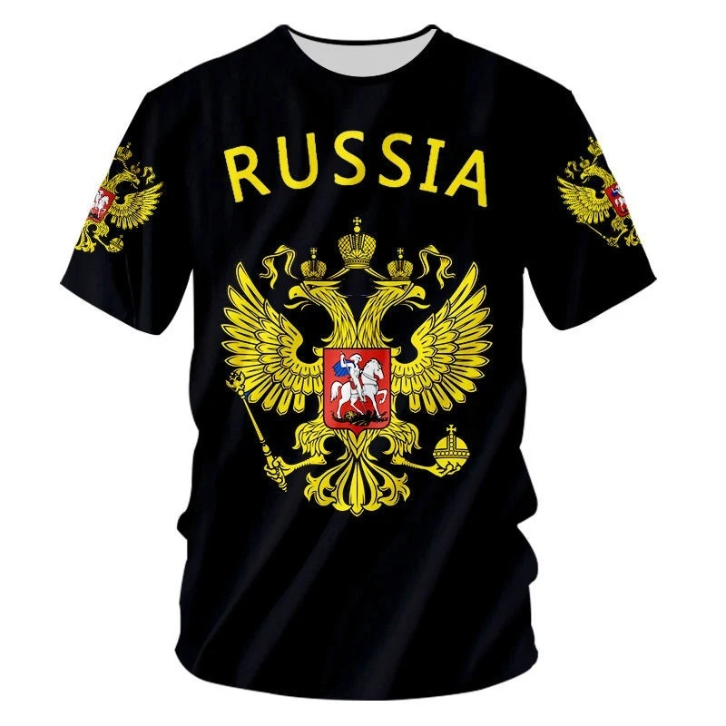 Top Trends: Russia Casual Summer Men&#039;S T-Shirt Round Neck 3d Printed Flag Short Sleeve Fashion Personality Quality Sports Quick Drying Top Shoppable Styles