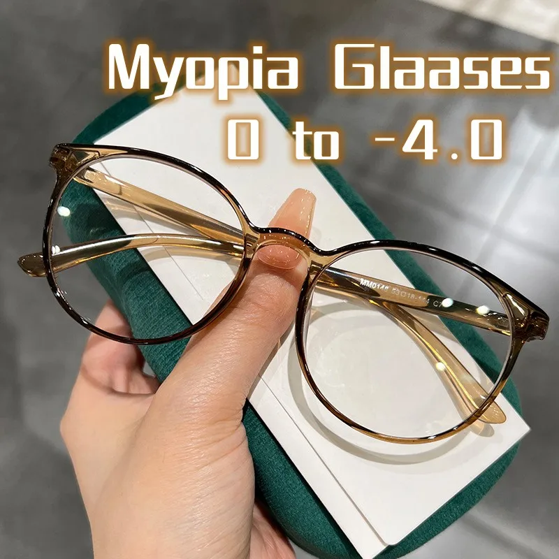 Top Trends: New Style Round Finished Myopia Glasses Unisex Vintage Clear Lens Short-sighted Eyewear Luxury Prescription Diopter Eyeglasses Shoppable Styles