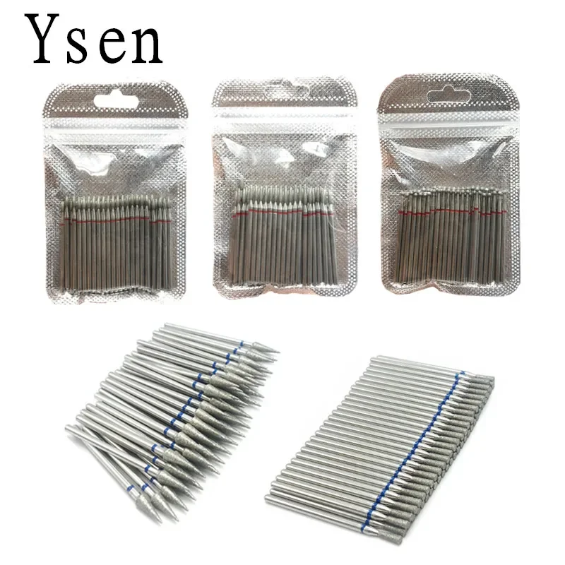 Top Trends: 50 Pcs / set Drill Bit Set For Nails Cutter Dental Diamond Grinding Polish Burs Dental Lab Polisher 2.35mm Shank Nail Tools Shoppable Styles