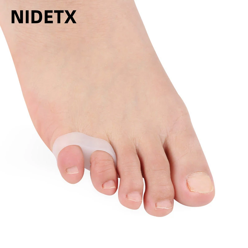 Top Trends: 2pcs=1pair Toe Separator Silicone Soft Elastic Spacer Straightener Finger Protector Spreader Hallux Valgus Corrector Pedicure Shoppable Styles