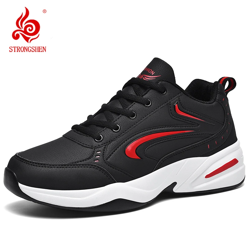 Top Trends: STRONGSHEN Men Leather Sneakers Outdoor Casual Platform Warm Running Sports Shoes Comfortable Athletic Training Jogging Shoes Shoppable Styles