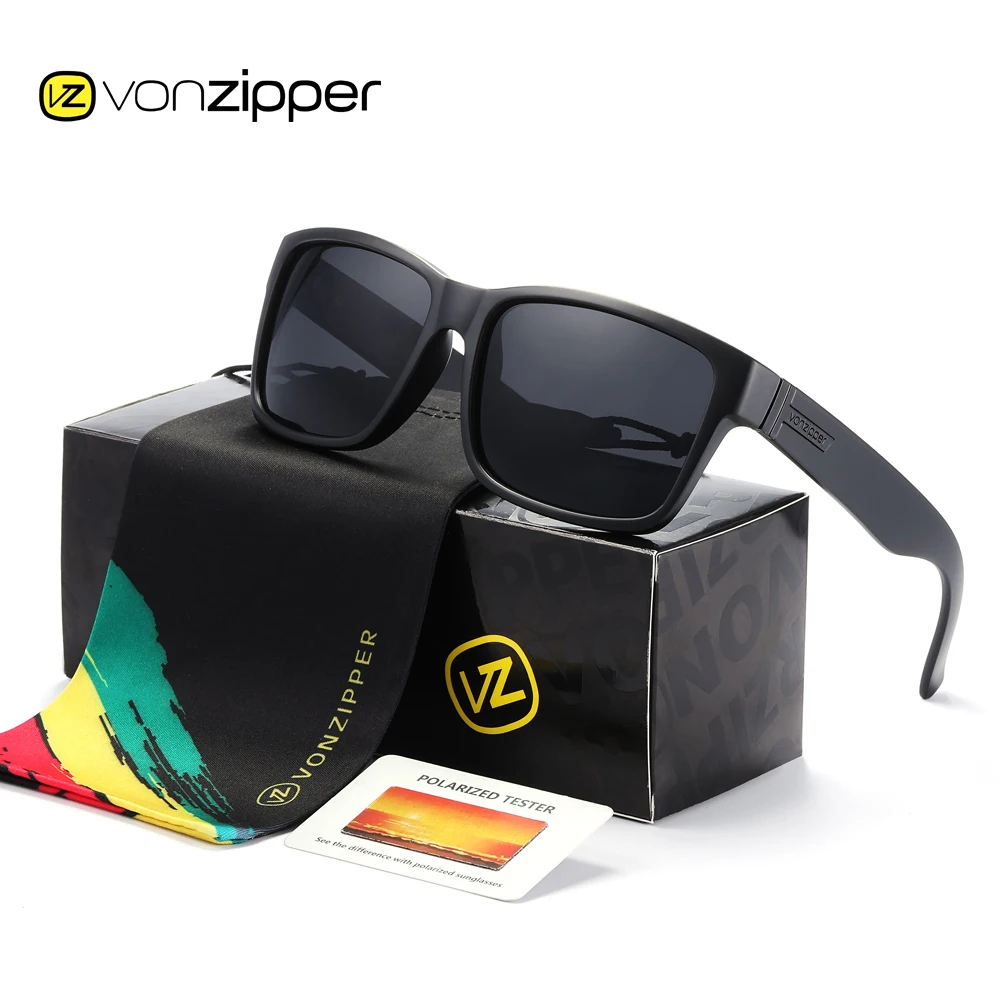 Top Trends: VZ Vonzipper Sunglasses Square Original Brand Polarized Mens Sports Sun Glasses Fishing Party Eyewear UV400 9 Colors With Case Shoppable Styles