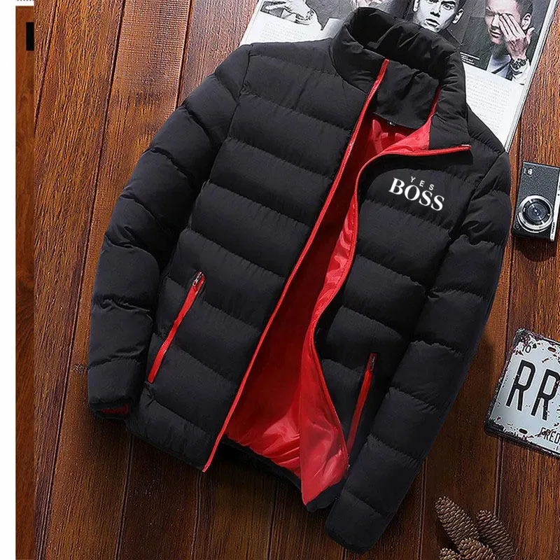 Top Trends: Thick Men New Warm Parka Jackets Winter Casual Men&#039;s Outwear Coats Solid Stand Collar Male Windbreak Cotton Padded Down Jacket Shoppable Styles