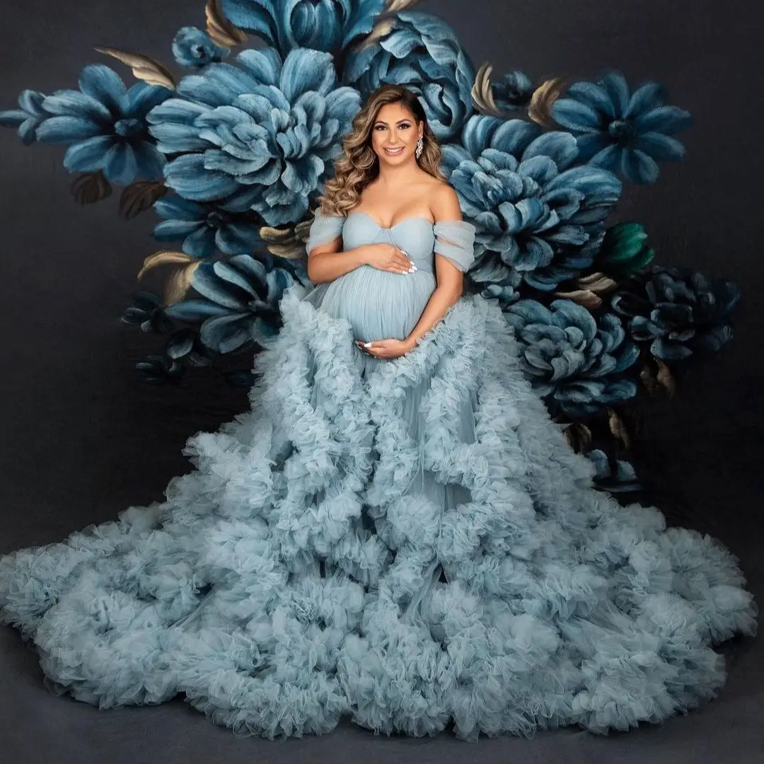 Top Trends: Elegant Maternity Dresses For Photo Shoot Women Plus Size Prom Dress Tulle Ruffles Sweetheart Pregnancy Gowns Vestido De Novia Shoppable Styles