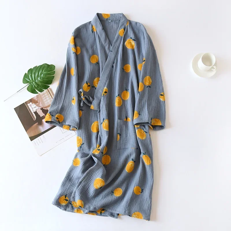 Top Trends: Japanese Kimono Dressing Gown Spring And Autumn Ladies Cotton Crepe Cloth Thin Summer Bathrobe Home Service Sleepwear Bath Robe Shoppable Styles