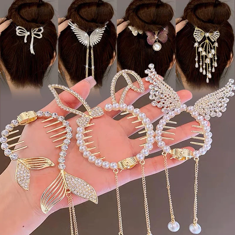 Top Trends: Children Meatball Rabbit Wings Hair Clasp Clip Girl's Ponytail Hairpins Tray Hair Artifact Temperament Headdress Ponytail Clasp Shoppable Styles