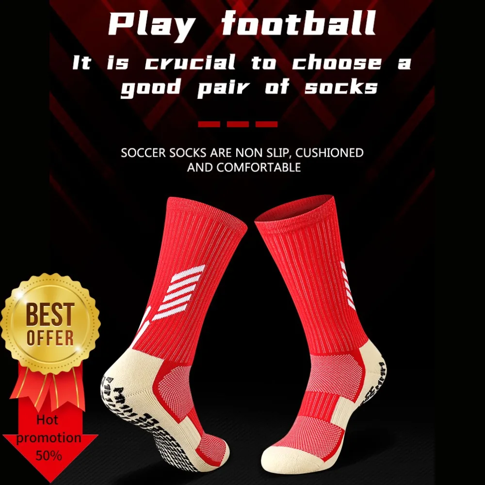 Top Trends: Grip Medium Tube Football Children Professional Anti-Slip Soccer Socks Men Cut Sweat Absorbing Towel Bottom Glue Non-Slip Shoppable Styles