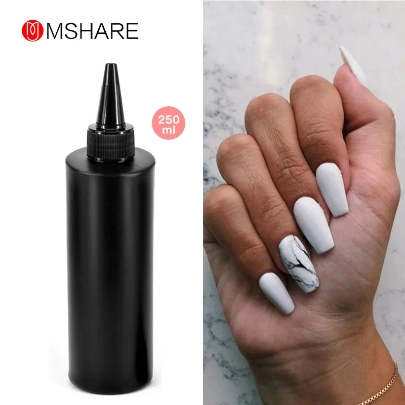 Top Trends: MSHARE 250ml Black White Nail Color Colour Milky White Gel Polish Semi Permanent Varnish Soak Off UV LED Nails Shoppable Styles