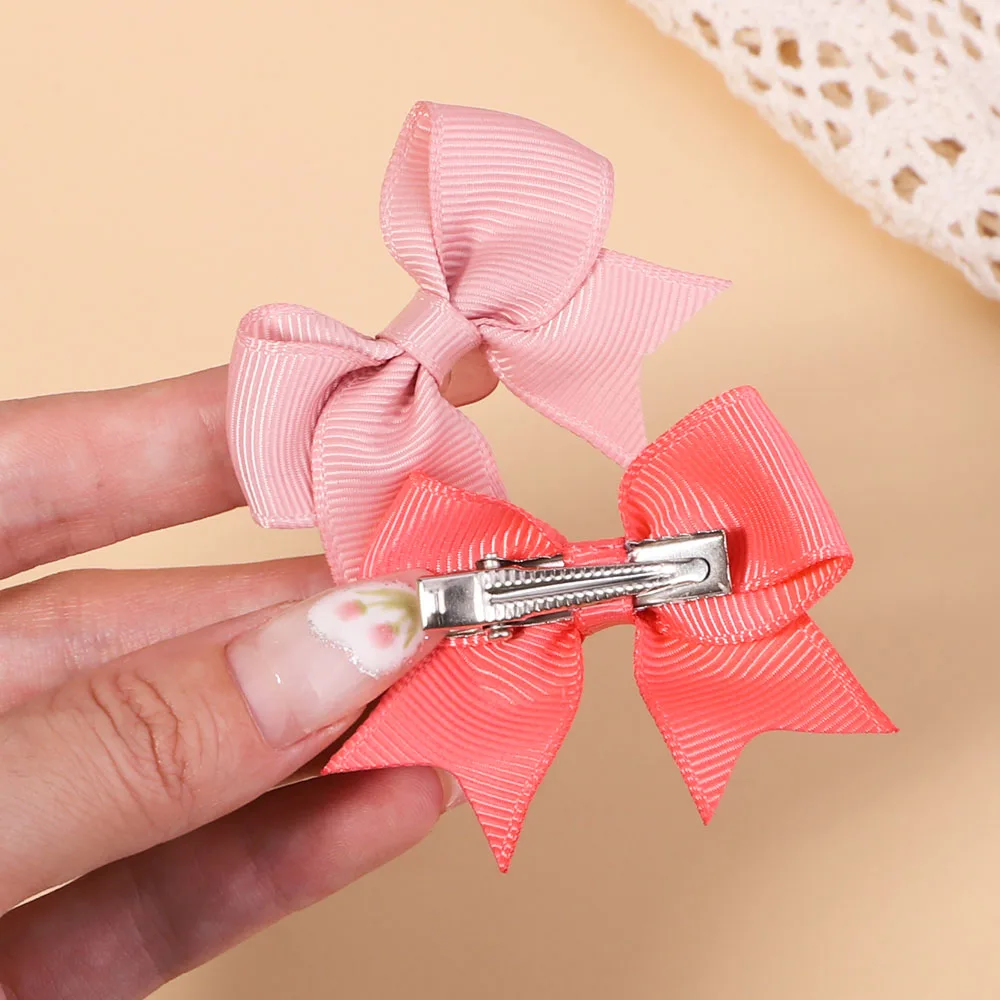 Top Trends: 10Pcs / Set Solid Color Grosgrain Ribbon Hairpins For Kids Bows Hair Clips Boutique Handmade Headwear Girls Baby Hair Accessories Shoppable Styles - Image 5