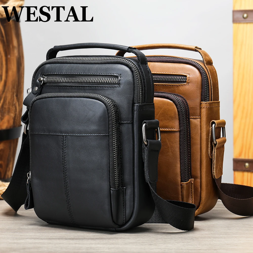 Top Trends: WESTAL Genuine Leather Shoulder Bag Husband Messenger Crossbody Bags For Man Business Ipad Handbags Zip Party Bag For Man 6105 Shoppable Styles