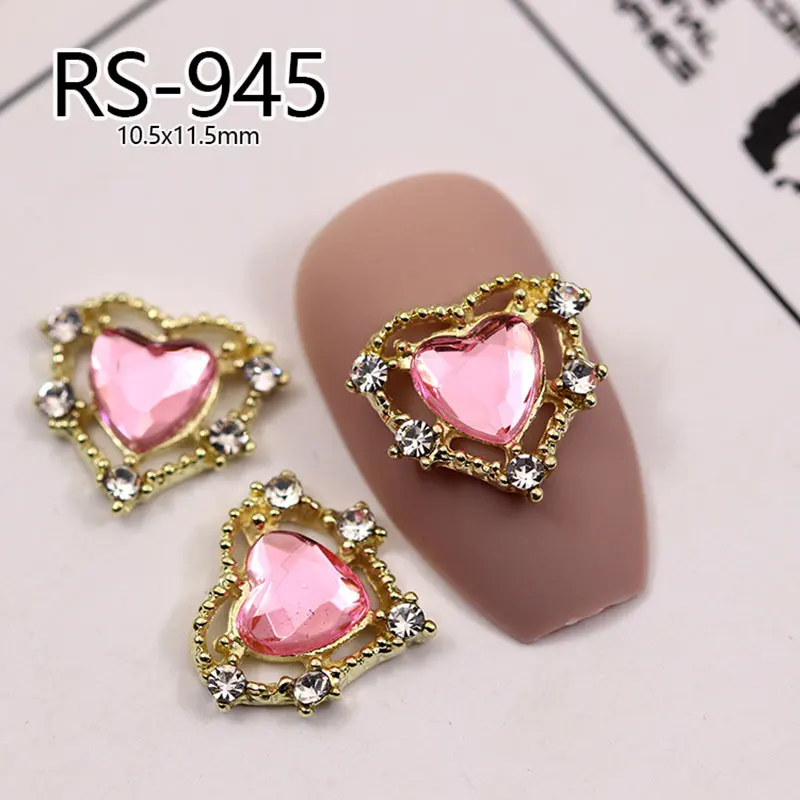 Top Trends: 10pcs Love Heart Nail Art Charms Valentine's Day Luxury Diamond Shining Crystal Stones Glitter Heart Shape Rhinestones Nail Gems Shoppable Styles - Image 3