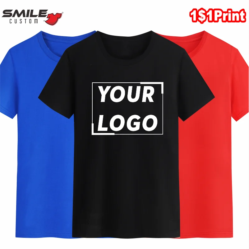 Top Trends: 100% Cotton T-Shirt Custom Logo Casual Men's And Women's Shirt Design Personality Print Short Sleeve Tees Embroidery Brand S-5XL Shoppable Styles