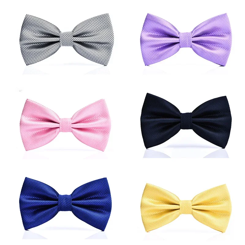 Top Trends: Solid Color Hidden Lattice Bow Tie Adult Bowknot Fake Collar Best Man And Groom Show Host Accessories Man Bowtie Holiday Gift Shoppable Styles